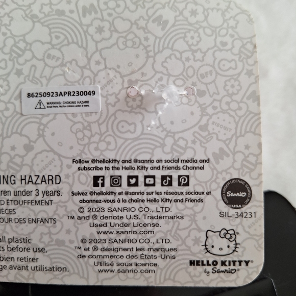 HELLO KITTY LUGGAGE TAG RUBBER SCHOOL ID BACKPACK  BAG SANRIO TRAVEL SET OF 2 - Picture 5 of 5